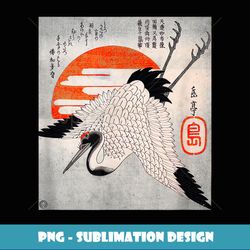 japanese art print bird diving graphic design - special edition sublimation png file