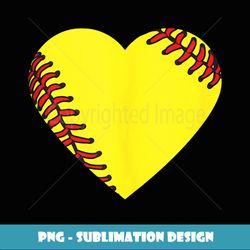 softball heart - instant png sublimation download