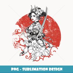 Japanese Animation Anime Geisha Kyoto Girl W Katana Sword - Retro PNG Sublimation Digital Download