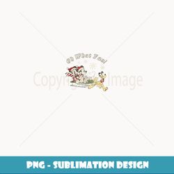 disney mickey minnie and pluto oh what fun christmas sled - vintage sublimation png download