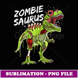 Zombie Saurus Halloween Dinosaur T Rex Zombie - Vintage Sublimation PNG Download