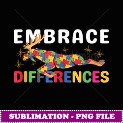embrace differences moose puzzle autism awareness animal - aesthetic sublimation digital file