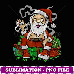 santa smoking weed christmas funny 420 cannabis t - creative sublimation png download