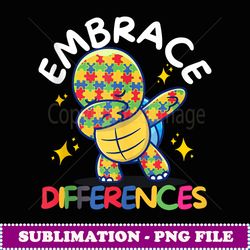 embrace differences urtle puzzle autism awareness animal - png sublimation digital download