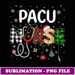 pacu nurse xmas santa hat funny nursing christmas pattern - decorative sublimation png file