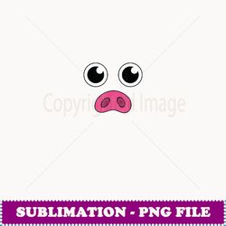 pig face, pink halloween costume, cute, funny cartoon - premium png sublimation file