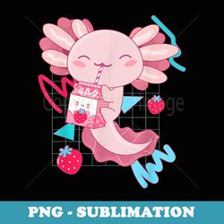 axolotl strawberry milk shake carton anime retro 90s axolotl - stylish sublimation digital download