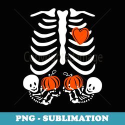 skeleton twin pregnancy announcement halloween pregnant mom - digital sublimation download file