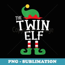 twin elf family christmas matching top - signature sublimation png file