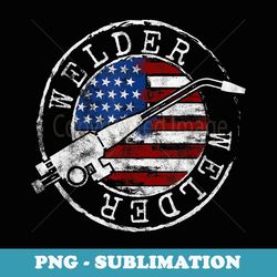 welder american flag welding usa patriotic retro stamp - high-resolution png sublimation file