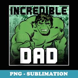 marvel hulk incredible dad vintage comic panel father's day - special edition sublimation png file