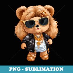 teddy fashion beauty toy bear - sublimation digital download