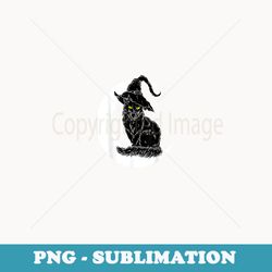 vintage halloween scary black cat witch hat moon witchy - professional sublimation digital download