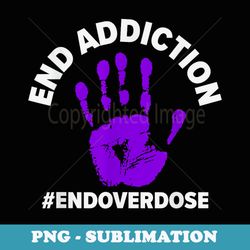 end addiction purple ribbon overdose awareness - special edition sublimation png file