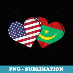 vintage mauritania - american flag heart for mauritanian
