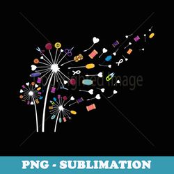 sewing dandelion flowers quilting using sewing elements - trendy sublimation digital download