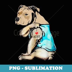 pitbull dog i love aunt tattoo funny aunt pitbull family - vintage sublimation png download