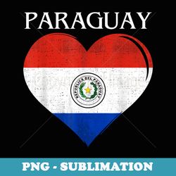 vintage paraguay flag heart for paraguayan - special edition sublimation png file
