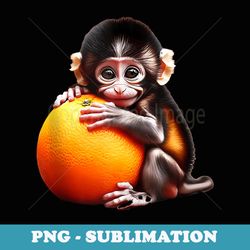 fantasy cute monkey baby orange - creative sublimation png download