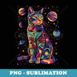 cat galaxy space kitten cosmic feline rainbow colorful cute - png transparent sublimation design