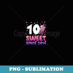 10th birthday 10 yrs old girl bubble boba tea anime - png sublimation digital download