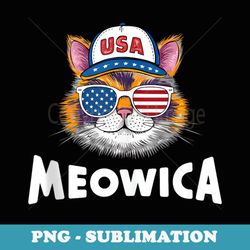 4th of july meowica american flag cat - creative sublimation png download