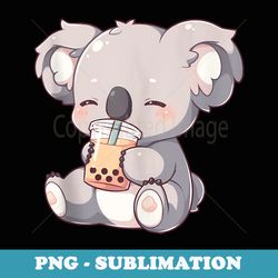 cute neko koala boba tea kawaii anime bubble tea koala - creative sublimation png download