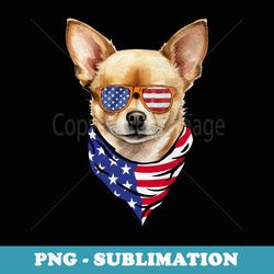 patriotic chihuahua dog 4th of july us flag sunglasses - trendy sublimation digital download