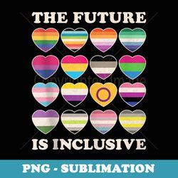 the future is inclusive trans lgbtq ally pride flag heart - exclusive png sublimation download