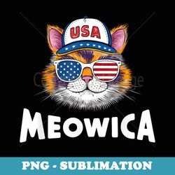 4th of july meowica american flag cat - sublimation digital download