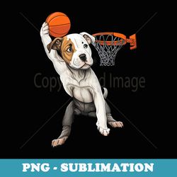 vintage pitbull dog playing basketball dog sports game lover - instant png sublimation download