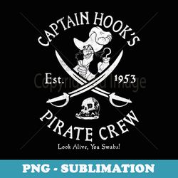 disney peter pan captain hook pirate crew est 1953 logo - instant sublimation digital download