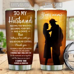 custom to my husband tumbler: personalized couple travel mug - perfect anniversary & valentines gift