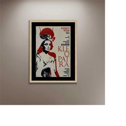 cleopatra movie vintage poster framed canvas, polish poster, hollywood photo,  eryk lipinski, film poster, vintage poste