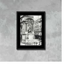 paris, la fontaine moliere photo poster framed canvas print, paris france travel poster, photo at place mireille, postca