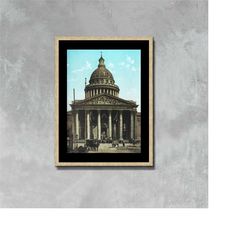 paris, le panthon photo poster framed canvas print, monument photo poster, french advertising poster, vintage poster, po