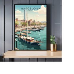 barcelona poster | travel poster spain | barcelona tavel print