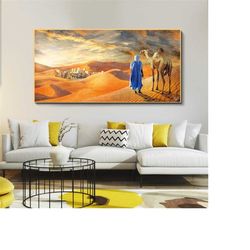 206 desert sunset painting - desert artwork - desert wall art - desert painting - sunset painting - sunset canvas - came