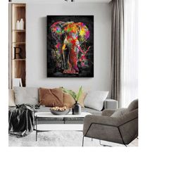 228 2 elephant wall art canvas - elephant wall art &animal wall art canvas - asian canvas wall art - meditation canvas w