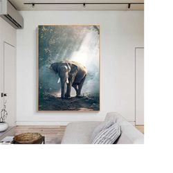 130 3 elephant wall art canvas - elephant wall art &animal wall art canvas - asian canvas wall art - meditation canvas w