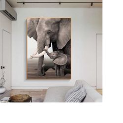 130 1 elephant wall art canvas - elephant wall art & animal wall art canvas - asian canvas wall art - meditation canvas