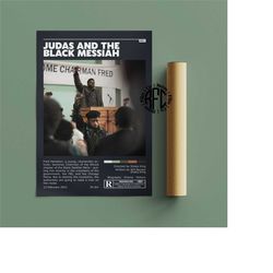 judas and the black messiah retro vintage poster | minimalist movie poster | retro vintage art print | wall art | home d