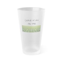 football frosted pint glass, 16oz
