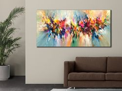 abstract colorful wall art, colorful modern wall art, colorful print, abstract painting, extra large canvas art, canvas