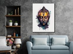 buddha canvas prints, buddhism god canvas, meditation painting wall decor, modern home living room canvas, bedroom canva