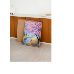 pastel forest colorful art print, maximalist wall art decor, fantastical landscape/scenery, vibrant printable wall art f
