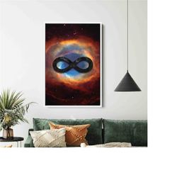 infinity symbol canvas, galaxyartwork, inspiring wall art, starry night canvas, abstract stars galaxy canvas wall decor,