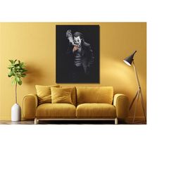 joker smoking canvas wall art/poster/print extra large wall art luxury wall art gangster wall decor comic poster movie p