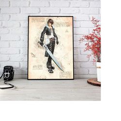 final fantasy poster - squall poster - final fantasy viii poster - final fantasy 8 poster - final fantasy fans gift - fi