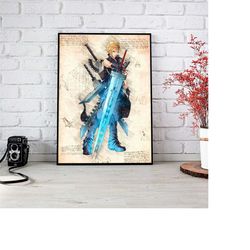 final fantasy poster - cloud poster - final fantasy vii poster - final fantasy 7 poster - final fantasy fans gift - fina